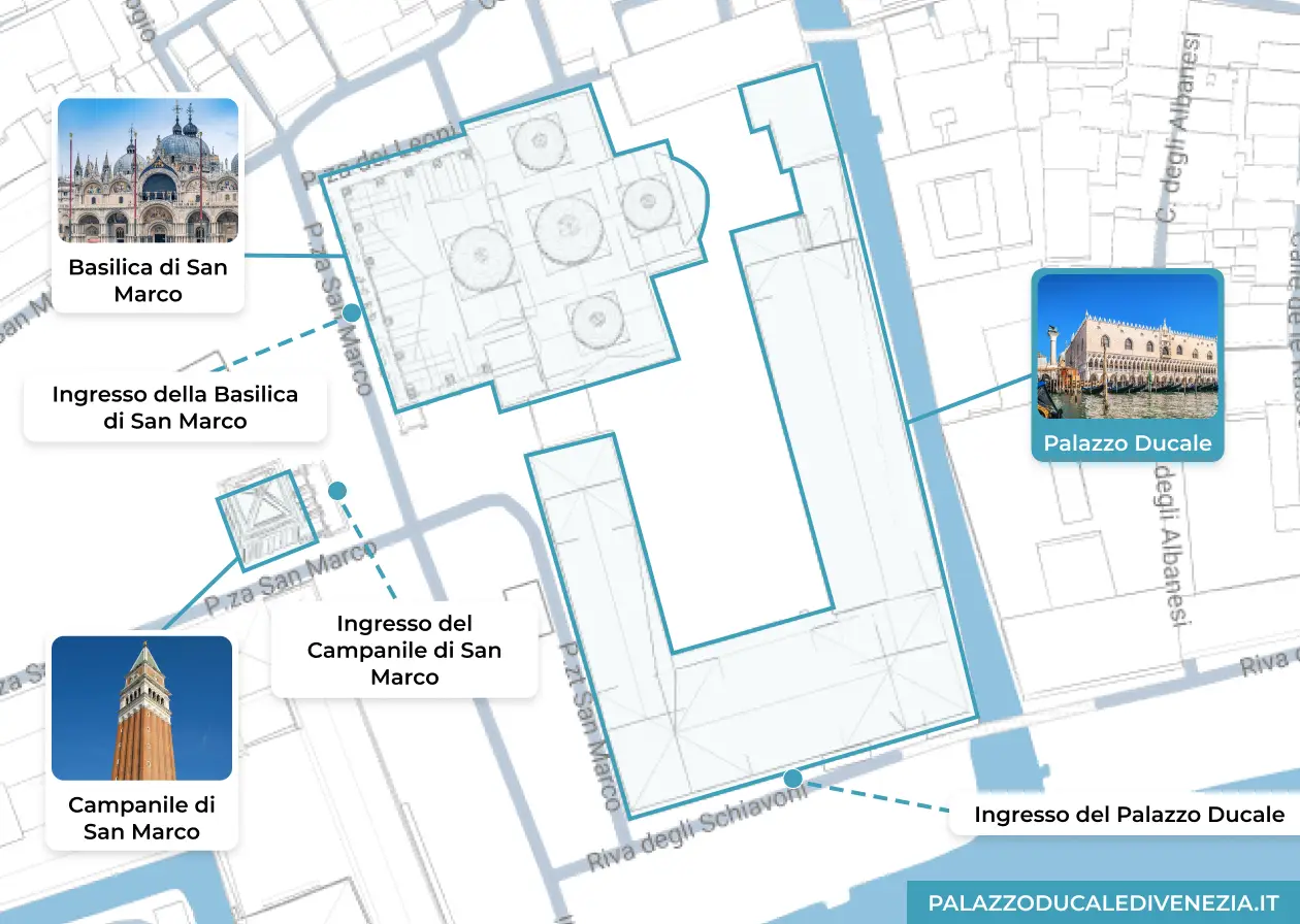 Mappa di San Marco, Venezia, con punti di interesse